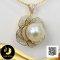 (ไม่รวมสร้อย) จี้กุหลาบ ประดับเพชร CZ มุก South Sea น้ำเค็มคัดเกรด สีทอง Light - Gold ทรงกลม ขนาด 13 mm เกรด AA+ ตัวเรือนจี้กุหลาบ เงินแท้ 92.5 ชุบทอง ประดับเพชร CZ / 2.6.64