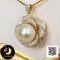 (ไม่รวมสร้อย) จี้กุหลาบ ประดับเพชร CZ มุก South Sea น้ำเค็มคัดเกรด สีทอง Light - Gold ทรงกลม ขนาด 13 mm เกรด AA+ ตัวเรือนจี้กุหลาบ เงินแท้ 92.5 ชุบทอง ประดับเพชร CZ / 2.6.64