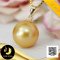 (ไม่รวมสร้อย) จี้ไข่มุก South Sea เม็ดเดี่ยว จุกจี้จีบทองแท้ 18k ไข่มุก South Sea น้ำเค็มคัดเกรด สีทอง Dark-Golden ทรงกลม ขนาด 12 mm เกรด AA ตัวเรือนจุกจี้จีบทองแท้ 18k / 30.6.64