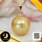 (ไม่รวมสร้อย) จี้ไข่มุก South Sea เม็ดเดี่ยว จุกจี้จีบทองแท้ 18k ไข่มุก South Sea น้ำเค็มคัดเกรด สีทอง Dark-Golden ทรงกลม ขนาด 12 mm เกรด AA ตัวเรือนจุกจี้จีบทองแท้ 18k / 30.6.64