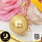 จี้ทองดอกทานตะวันประดับเพชร ไข่มุก South Sea สีทอง Dark Golden ทรงกลม ขนาดจัมโบ้ 16 mm เกรด AA+ ตัวเรือนจี้ดอกทานตะวัน ทองแท้ 18k (น้ำหนักทอง 1.42g) ห่วงจี้ปากจีบ ประดับเพทาย CZ / 11.8.64