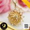 จี้ทองดอกทานตะวันประดับเพชร ไข่มุก South Sea สีทอง Dark Golden ทรงกลม ขนาดจัมโบ้ 16 mm เกรด AA+ ตัวเรือนจี้ดอกทานตะวัน ทองแท้ 18k (น้ำหนักทอง 1.42g) ห่วงจี้ปากจีบ ประดับเพทาย CZ / 11.8.64