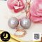 (F059) (ไม่รวมสร้อย) จี้งับห้อยไข่มุก ประดับพลอยแท้ White Topaz ไข่มุก Edison น้ำจืดคัดเกรด สีม่วง ทรงกลม ขนาดจัมโบ้ 14 mm เกรด AA ตัวเรือนจี้งับ เงินแท้ 92.5 ชุบ Rose Gold ประดับพลอยแท้ White Topaz / 19.9.64