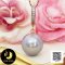 (F059) (ไม่รวมสร้อย) จี้งับห้อยไข่มุก ประดับพลอยแท้ White Topaz ไข่มุก Edison น้ำจืดคัดเกรด สีม่วง ทรงกลม ขนาดจัมโบ้ 14 mm เกรด AA ตัวเรือนจี้งับ เงินแท้ 92.5 ชุบ Rose Gold ประดับพลอยแท้ White Topaz / 19.9.64