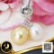 (ไม่รวมสร้อย) จี้ไข่มุกทวิน Stopper ไข่มุก SouthSea สีทอง (มัลติ) ทรงบารอก ขนาด 7.5-8 mm เกรด AA ตัวเรือนจี้ไข่มุกทวิน Stopper เงินแท้ 92.5 ชุบทองคำขาว / 14.11.64
