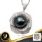 (ไม่รวมสร้อย) จี้กุหลาบประดับเพชร CZ ไข่มุก Tahitian Pearl / 3.7.65