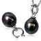 จี้ไข่มุกTahitian Pearl เม็ดเดี่ยว ห่วงงับใหญ่ พร้อมสร้อยคอยาว 18.0"