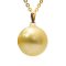 12.0 mm , Gold South Sea Pearl , Pendant with Chain