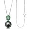 11.73 mm Tahitian Pearl Emerald Pendant with Chain