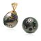 14.36 mm, Maki-e Tahitian Pearl, Solitaire Pearl Diamond Pendant