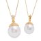 15.7 mm, White South Sea Pearl, Pendant with Chain Necklace