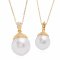 15.7 mm, White South Sea Pearl, Pendant with Chain Necklace