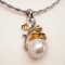 Approx. 15.7 - 16.0 mm, Edison Pearl, Solitaire Pearl Pendant with Choker