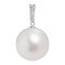 Approx. 14 mm, South Sea Pearl (Sphere), Solitaire Pearl Diamond Pendant