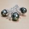 Approx. 9.0-10.0 mm, Tahitian Pearl, Trio Pearl Brooch & Pendant