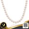 สร้อยคอไข่มุกล้วนแบบ Uniform Necklace (ความยาวเฉพาะไข่มุก 16") ไข่มุก Freshwater Pearl สายพันธุ์น้ำจืดคัดเกรด สีขาว ทรงเกือบกลม ขนาด 8.0 mm เกรด AA+ ตัวเรือนตะขอโดนัทบานพับ วัสดุเงินแท้ 925 ชุบสีทอง ประดับพลอยแท้ Citrine รวม 0.8 ct. / 5.6.65