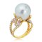 (GIA) 14.10 - 13.97 mm, South Sea Pearl , Solitaire Pearl Ring