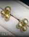 Approx. 10.0 - 13.0 mm, Gold South Sea Pearl, Trio Pearl  Moissanite Ring