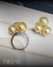 Approx. 10.0 - 13.0 mm, Gold South Sea Pearl, Trio Pearl  Moissanite Ring