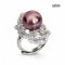 Approx. 12.0 - 13.0 mm, Edison Pearl, "Andromeda" Solitair Pearl Ring
