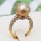 12.0-12.5 mm, Gold South Sea Pearl, Solitaire Pearl Ring
