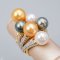 Approx. 8.0 - 11.0 mm, Akoya, White and Gold South Sea and Tahitian Pearl, Kingdom of Pearls Ring Collection