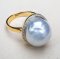 13.83 x 15.06 mm, The Rock Premium, White South Sea Pearl, Cocktail Diamond Pearl Ring