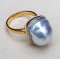 12.64 x 15.19 mm, The Rock Premium, White South Sea Pearl, Cocktail Diamond Pearl Ring