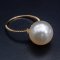 12.53 mm, Gold South Sea Pearl, Solitair Pearl Diamond Ring