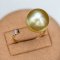 12.51 mm, Gold South Sea Pearl, CZ Pearl Ring