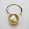 12.51 mm, Gold South Sea Pearl, CZ Pearl Ring