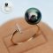 9.56 mm, Tahitian Pearl, Diamond OT Pearl Open Ring