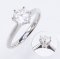 (GRA) 1.0 ct., Moissanite, Round Brilliant, Ring