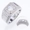 (GRA) 1.0 ct., Moissanite, Round Brilliant, Ring