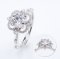 (IGI) 1.15 ct, Lab Grown Diamond, Four Prongs Flower Design Diamond Paved Ring