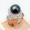 Approx. 11.0 mm, Tahitian Pearl, Royal Cocktail Pearl Ring