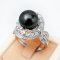 Approx. 11.0 mm, Tahitian Pearl, Royal Cocktail Pearl Ring