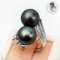 Approx. 12.0 mm, Tahitian Pearl, Twin Pearls Ring