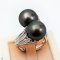 Approx. 12.0 mm, Tahitian Pearl, Twin Pearls Ring