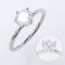 (GRA), Moissanite Round Brilliant (1.0ct/D/VVS1/Ex) Six Prongs with Solitaire Moissanite, Pair Ring