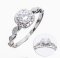 (IGI) 0.54 ct, Laboratory Grown Diamond (Round Brilliant, HPHT, 0.54 ct, D, VVS 2) and 0.19 ct, Lab Grown Diamond, Halo Design Twist Band Diamond Ring