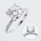 (IGI) 9.22 - 9.26 x 5.75 mm, Laboratory Grown Diamond (Round Brilliant, CVD, 3.01 ct, E, VS 2), Lab Grown Diamond (0.252ct.) Four Prongs with Accent Stones Diamond Ring