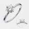 (IGI) 1.01ct., Laboratory Grown Diamond (Round Brilliant, HPHT, 1.01 ct, D, VS1), Pair Rings, Six Prongs Classic Ring and Plain Ring