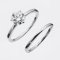 (IGI) 1.01ct., Laboratory Grown Diamond (Round Brilliant, HPHT, 1.01 ct, D, VS1), Pair Rings, Six Prongs Classic Ring and Plain Ring