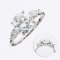 (IGI) 8.84 - 8.90 x 5.46 mm, Laboratory Grown Diamond (Round Brilliant, CVD, 2.62 ct, D, VS 1), Laboratory Grown Diamond (0.326 ct.), Three Stones Diamond Ring