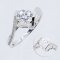 (IGI) 1.00 ct, Laboratory Grown Diamond (Round Brilliant, HPHT, 1.00 ct, D, VS2), 0.186ct, Lab Grown Diamond, Flip Heart Solitaire Diamond, Diamond Paved Band Ring