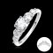 S925, Moissanite (CU, 5.5x5.5mm,0.8ct, D), Four Prongs Five Stones Cushion Moissanite Ring