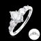 S925, Moissanite (PS, 5x8mm,1.0ct, D), Four Prongs Five Stones Pear Moissanite Ring