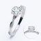 (IGI) 1.08 ct., Laboratory Grown Diamond (Round Brilliant, HPHT, 1.08 ct, D, VS 1), Four Prongs Solitaire Diamond Twisted Shoulder Diamond Paved  Ring