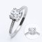 (IGI) 1.01 ct, Laboratory Grown Diamond (Round Brilliant, HPHT, 1.01 ct., D, VS 1), Four Prongs Horseshoe Shoulder Diamond Paved Diamond Ring